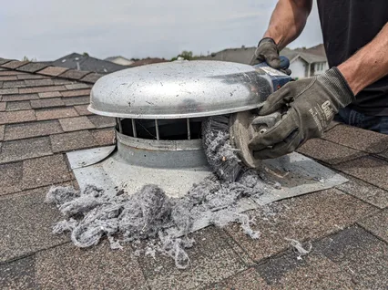 Cleaning Dryer Vent On Roof in Covina