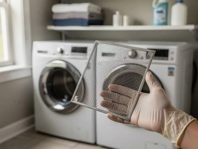 Covina Dryer Vent Cleaning specialist performing detailed lint trap cleaning service in Covina